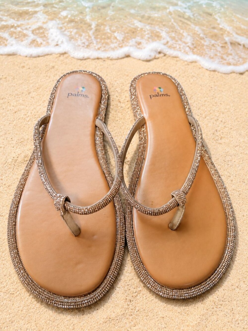 Palms Diana Flip Flop Sandals Size 12M – Glitter Trim